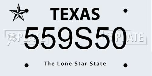 559S50 Texas License Plate