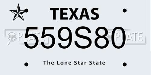 559S80 Texas License Plate
