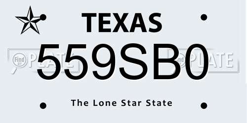 559SB0 Texas License Plate