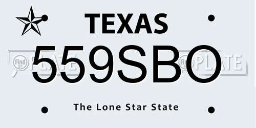 559SBO Texas License Plate