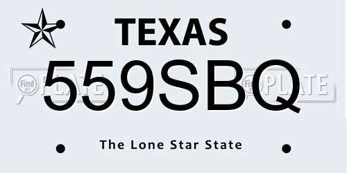 559SBQ Texas License Plate