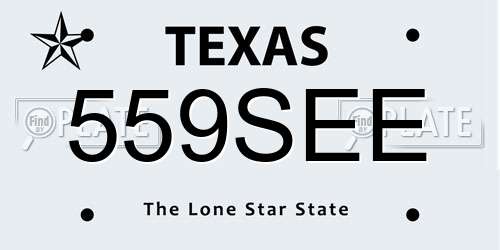 559SEE Texas License Plate