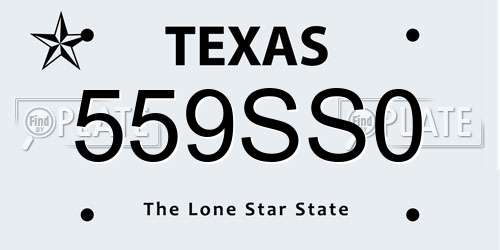 559SS0 Texas License Plate