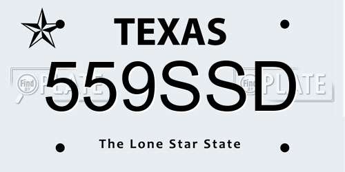 559SSD Texas License Plate
