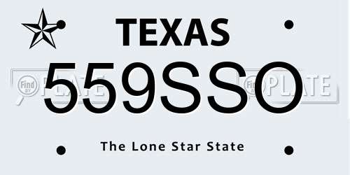 559SSO Texas License Plate