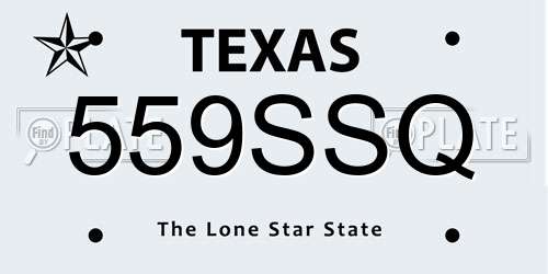 559SSQ Texas License Plate