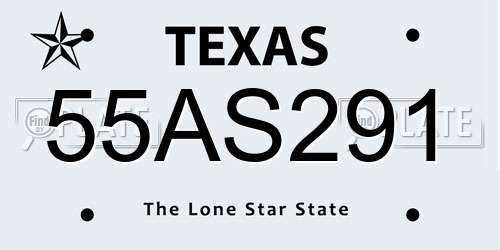 55AS291 Texas License Plate