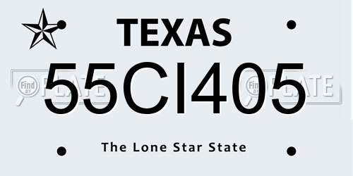 55CI405 Texas License Plate