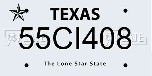 55CI408 Texas License Plate
