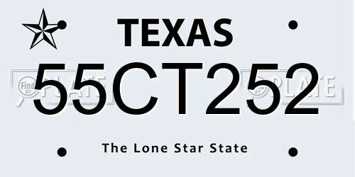 55CT252 Texas License Plate