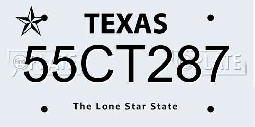 55CT287 Texas License Plate