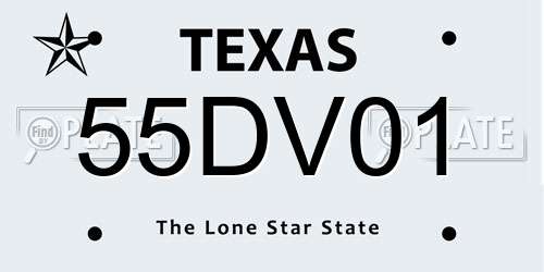 55DV01 Texas License Plate