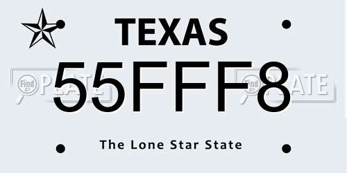 55FFF8 Texas License Plate