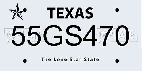 55GS470 Texas License Plate