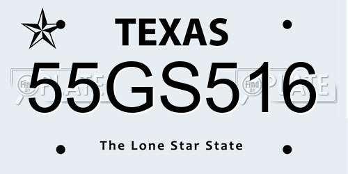 55GS516 Texas License Plate