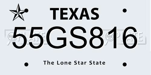 55GS816 Texas License Plate