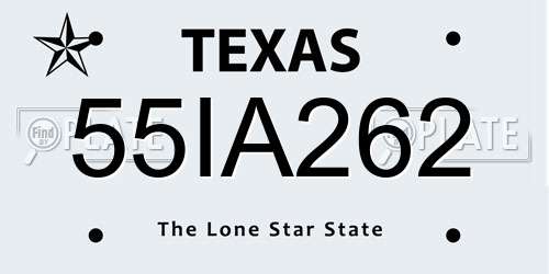 55IA262 Texas License Plate