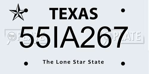 55IA267 Texas License Plate
