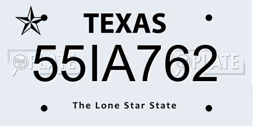 55IA762 Texas License Plate
