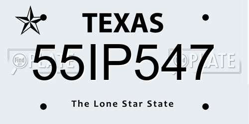 55IP547 Texas License Plate