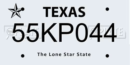 55KP044 Texas License Plate