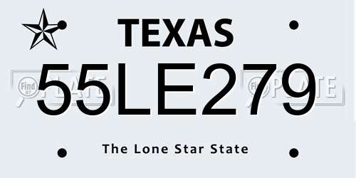 55LE279 Texas License Plate