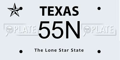 55N Texas License Plate
