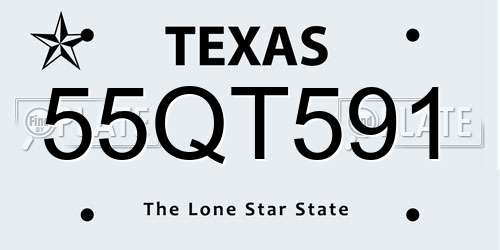 55QT591 Texas License Plate