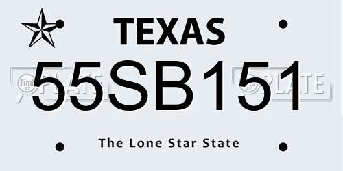 55SB151 Texas License Plate