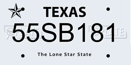 55SB181 Texas License Plate
