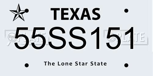 55SS151 Texas License Plate