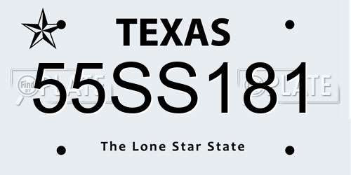 55SS181 Texas License Plate