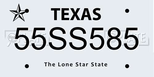 55SS585 Texas License Plate