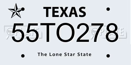 55TO278 Texas License Plate
