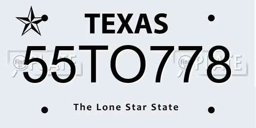55TO778 Texas License Plate