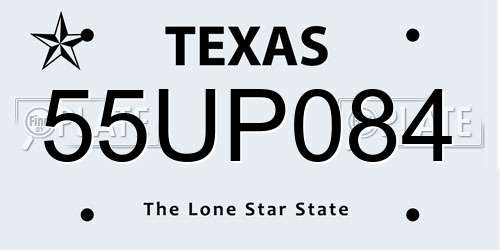 55UP084 Texas License Plate