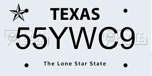 55YWC9 Texas License Plate