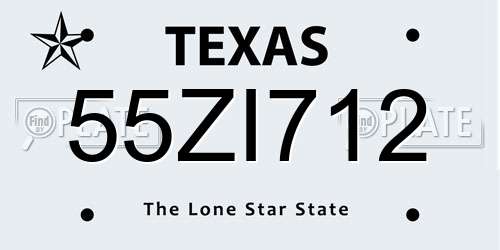 55ZI712 Texas License Plate