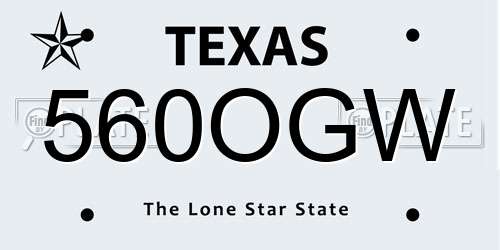 560OGW Texas License Plate