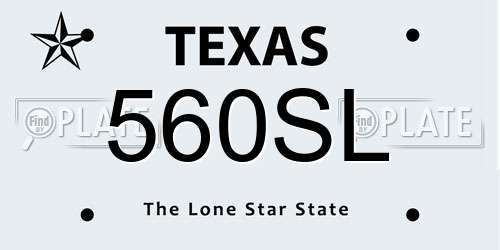 560SL Texas License Plate