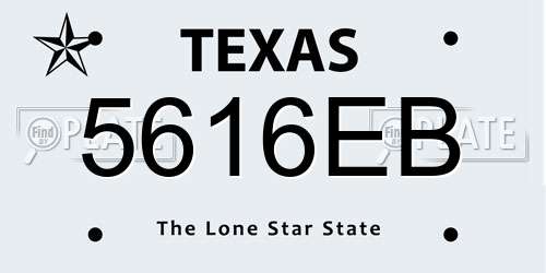 5616EB Texas License Plate
