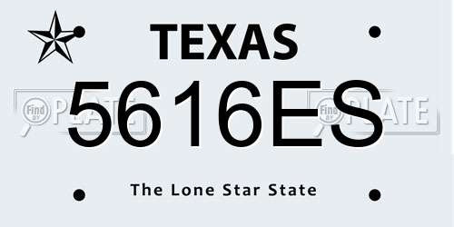 5616ES Texas License Plate