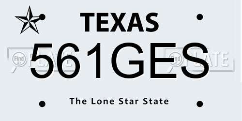 561GES Texas License Plate
