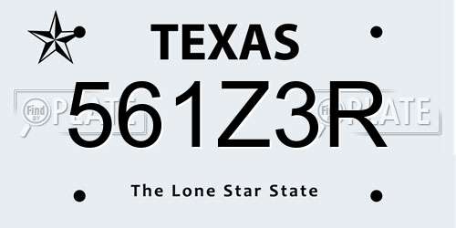 561Z3R Texas License Plate