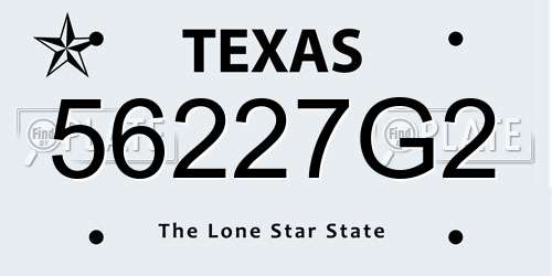 56227G2 Texas License Plate