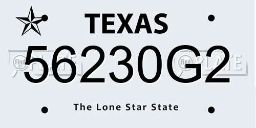 56230G2 Texas License Plate