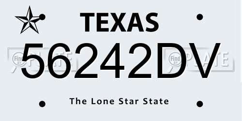 56242DV Texas License Plate