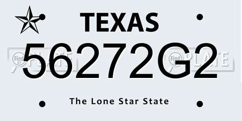 56272G2 Texas License Plate