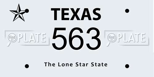 563 Texas License Plate