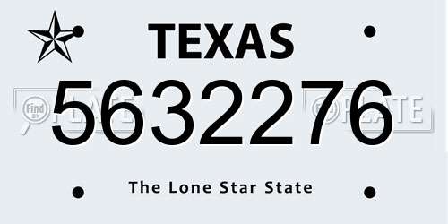 5632276 Texas License Plate